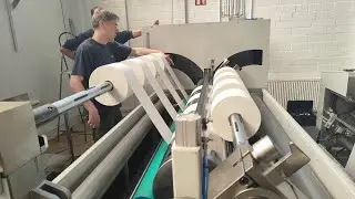 Eco friendly Food Grade Straw Wrapping Paper Roll Slitter Rewinder Machine In Germany