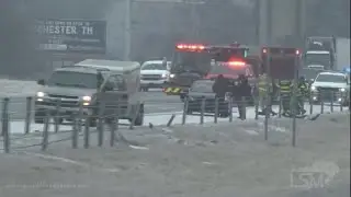 02-15-2021 Nashville, Tennessee Ice Storm Causes Pileups-Semi Spinout