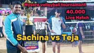  Sachina TT 11 vs Teja KRS 💥🥵. Mysore volleyball live 💥. #volleyball 
