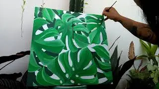 Cara Mudah Melukis Daun Monstera