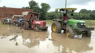 Pulling Power Test My 4 Tractors Sonalika Di-734 Swaraj 734 FE Mahindra 575 John Deere 4wd 