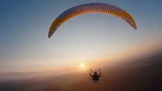 Paramotor sunrise flight - skybean Chasecam - Parajet