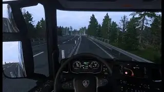 ETS2 - Realistic driving in forested area - Nordic Horizons | SCANIA V8 engine sound