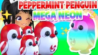 MAKING a *MEGA NEON* PEPPERMINT PENGUIN in ADOPT ME (roblox) ICE DE FLUER