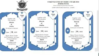 CEKENA Computer Studies Pre-Mock Paper 2 (PRACTICAL) End of Term 1 Year 2024