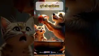 Cat Hard Work Chicken Fry | Little Cat&rsquo;s Sad Story #trending #cat #viral #viral video #shorts