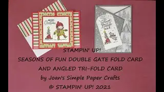 STAMPIN' UP! SEASONS OF FUN DOUBLE GATE FOLD CARD AND ANGLED TRI-FOLD CARD