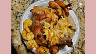 koman ou ka fè poul, lanbi, crevette boukannen ( Barbercue- cookout)