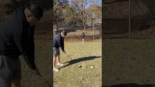 Possibly the dumbest game we&rsquo;ve played😂🎾⛳️ #funny #sports #game #golf #tennis #dodgeball #football