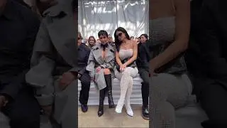 Kylie Jenner and Kim Kardashian at Maison Margiela Show at Paris Fashion Week in Paris