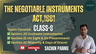 Inchoate Instruments, Maturity & Days of Grace (Sections 20 to 22) | NI Act 1881#Lawbites_906
