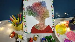 Simple Spray Painting for Beginners with Toothbrush & water color step by step|Girl painting easy