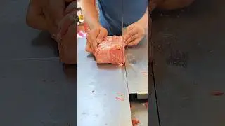 Awesome meat cutting skill by machine #viral #shorts #amazing #meat #cuttingskills #butcher #wow