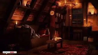 Cozy Cabin, Attic with Rain Sounds | Gentle Rain Sounds in Attic or Cabin | Relaxation white noise