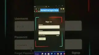 Create a Animation Login Form using Html and Css #youtubeshorts #shorts #vscode
