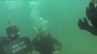 Surprise Underwater Marriage Proposal