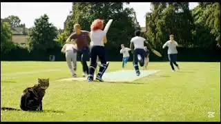 College Students Playing Cricket While Cute Cat Sits Calmly Watching Them | Funny & Adorable village