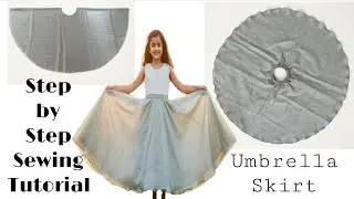 Umbrella skirt cutting and Stitching | Double circle skirt | Full Flare Umbrella Gown #fashion 