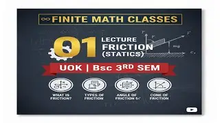 BSc and BSc B.Ed 3rd Semester(unit 5) mathematics//University of Kota//Topic-Friction lecture 01