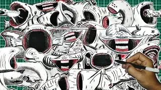Sea Monster Drawing Collection Tour - Part 2 - Gambar Q