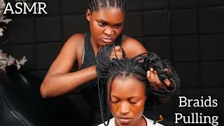 ASMR Braids scratching,pulling,scalp oiling with calming sounds for good sleep and relaxation 