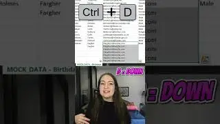 Ctrl + D // Excel Hot-Keys A-Z #shorts