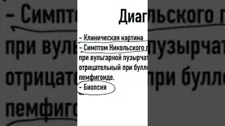 Вульгарная пузырчатка vs Буллезный пемфигоид. #сыпь#подготовкакusmle