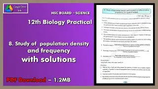 12th Biology Practical No.8 (A)[Science]To study population density and frequency