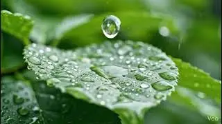 Ultra Slow Motion Raindrops on Leaves | Calming Nature Sounds & Relaxing Visuals