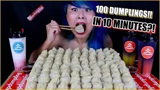 100 XLB DUMPLINGS IN 10 MINUTES CHALLENGE!!! #RainaisCrazy XLB Dumpling Bar in Walnut, CA