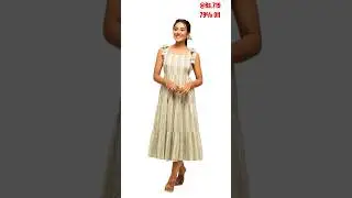 Trending GREEN Women's Fit And Flare Knee Length Cotton Block Printed Western Knee-Length Dress