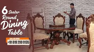 6-Seater Round Dining Table, Perfect for Any Interior Design Style, Customization Available #aarsun