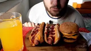 ASMR Хотдог и Двоен Чийзбургер