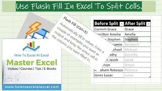 How to Split Text EXCEL Cells with Flash Fill