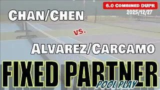 6.0 Combined DUPR: Chan/Chen vs. Alvarez/Carcamo Round 1 Game 2