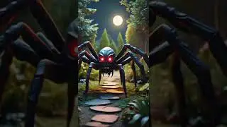 Creepy spider in the garden #creepy #moon #night #song #bhoot #horror #music #scary #spooky #spider