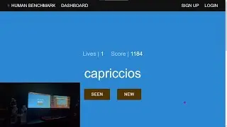 (world record) 1409 human benchmark verbal memory test