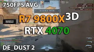 CS2 Ryzen 7 9800X3D + RTX 4070 1280x960 Competitive settings DUST2 BENCHMARK