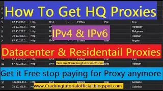 How To Get HQ Proxies List ( IPv4 & IPv6) Residential Datacenter Proxylist