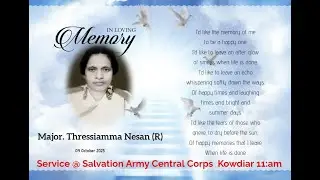 Funeral Service on  Major. Thressiamma Nesan (R)