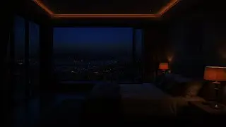 Cozy Night Rain in Luxury Bedroom | City Lights & Rain Sounds for Sleep & Relaxation
