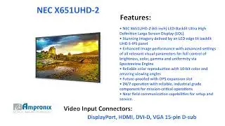 NEC X651UHD-2 65 inch LED-Backlit UHD Display Sales | Service | Repair | Exchange | Replacement