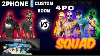 2PHONE📱PLAYER'S VS 4PC 😱CUSTOM ROOM 😈||#phoneplayer #pc #custom #viral|| #Raistar op movement 👌#like
