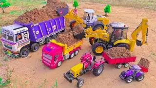 Jcb 5cx backhoe loading mud  Tata truck 2518 and Tata Tipper Truck | jcb video 