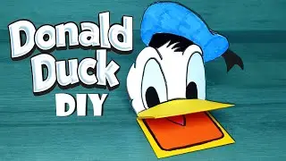 🦆 Donald Duck Ente Handpuppe selber basteln aus Papier - disney donald duck hand puppet DIY craft 4K