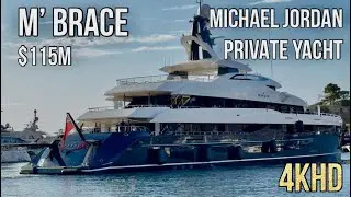 Michael Jordan SUPERYACHT - M' BRACE - $115 MILLION (for Charter) docking in Monaco 2025