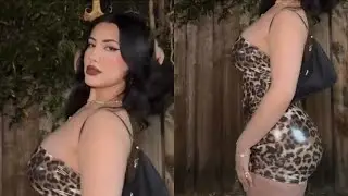 Try on Haul On the way From a Party | Cheetah Print mini Sleeveless Dress + Accessories 