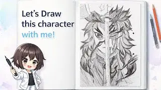 Step by Step Anime Drawing | Rengoku Inspired Art | Demon slayer 