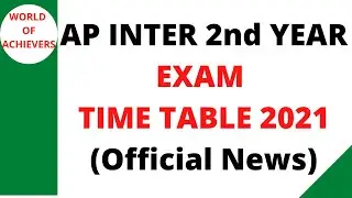 AP INTER 2nd YEAR TIME TABLE 2021|AP INTER EXAM DATES 2021|AP INTER EXAM PATTERN 2021|AP INTER NEWS