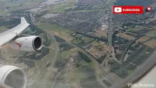 SURINAM AIRWAYS A340 Amazing Wing View Take Off From Polderbaan Runway 36L | Planespotting